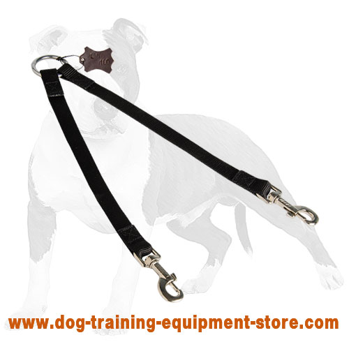 Coupler Nylon Leash for Walking Two Dogs