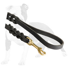 Adjustable leather dog leash