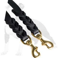 Reliable leather dog leash for 2 dogs at once