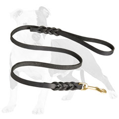 Durable leather dog leash
