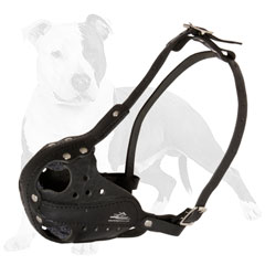 Leather Dog Muzzle with Adjustable Straps