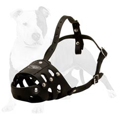 Super protective leather dog muzzle