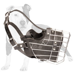 Agitation Wire Cage Muzzle with Leather Padding