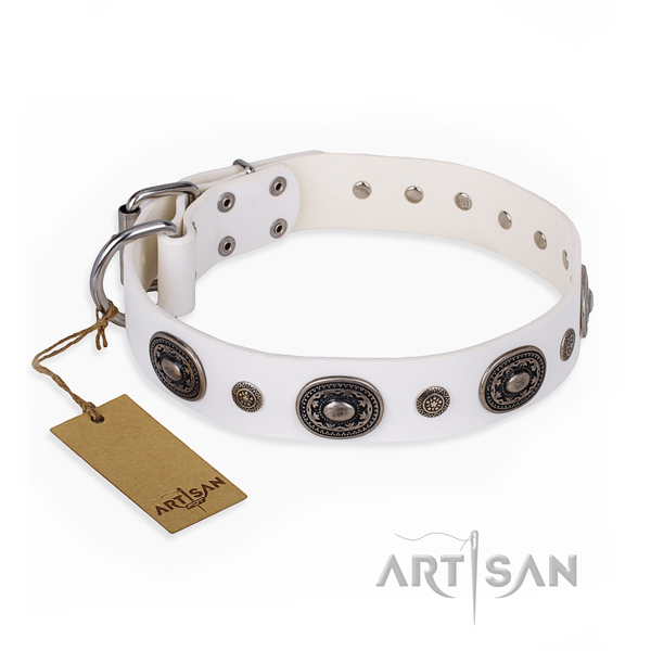 High quality natural genuine leather collar crafted for your pet