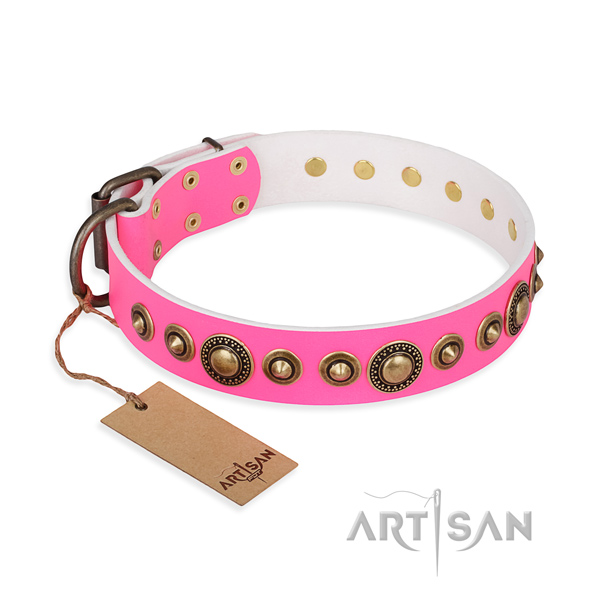 Quality full grain genuine leather collar created for your dog