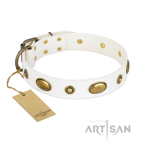 Handcrafted genuine leather collar for your doggie