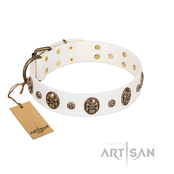 Awesome full grain natural leather collar for your dog