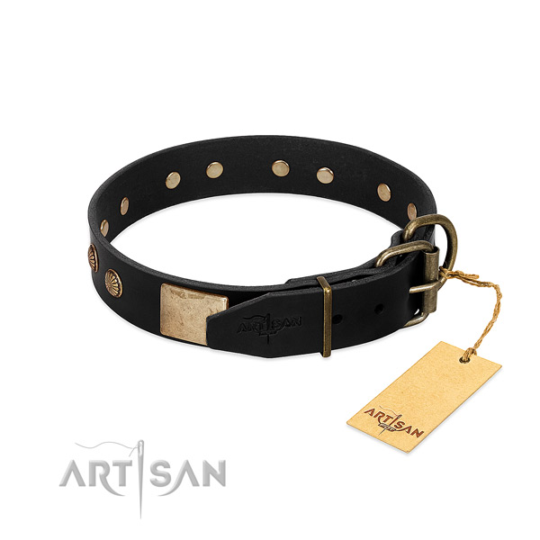 Rust-proof D-ring on comfortable wearing dog collar