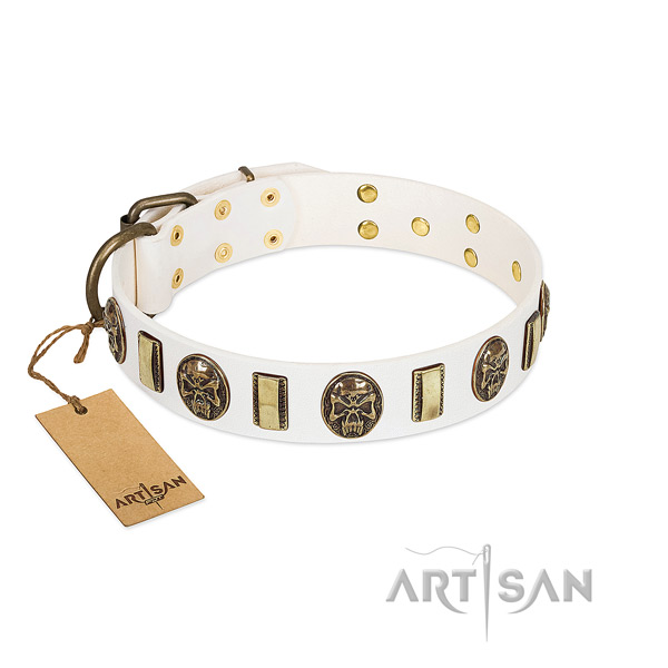Perfect fit full grain genuine leather dog collar for comfortable wearing
