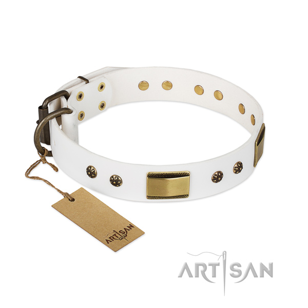 Handmade full grain leather collar for your dog