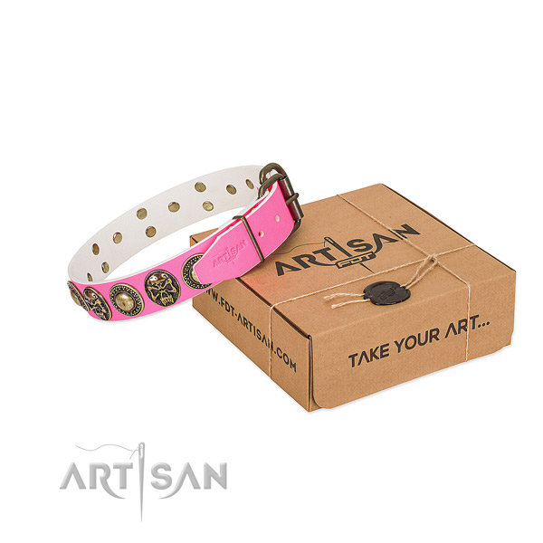 Strong decorations on dog collar for walking