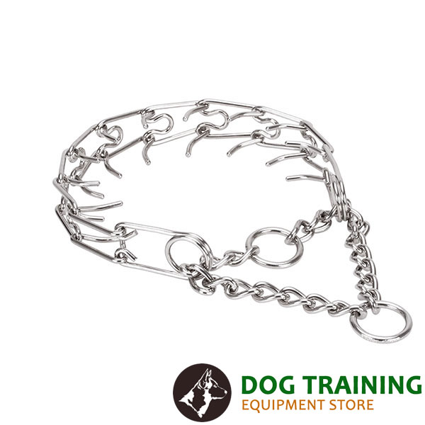 Prong collar of rust-proof stainless steel for badly behaved pets