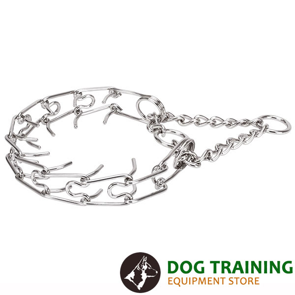 Dog pinch collar of durable stainless steel for large breeds