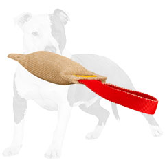 Jute dog bite tug with handle