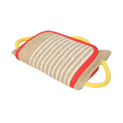 Reliable jute bite pad for dog training with   handles