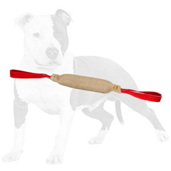 Long-lasting jute dog tug with natural stuffing