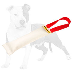 Durable fire hose dog bite tug with dog-friendly stuffing